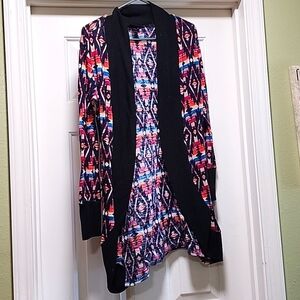 Rue21 size L multi-colored printed long cardigan